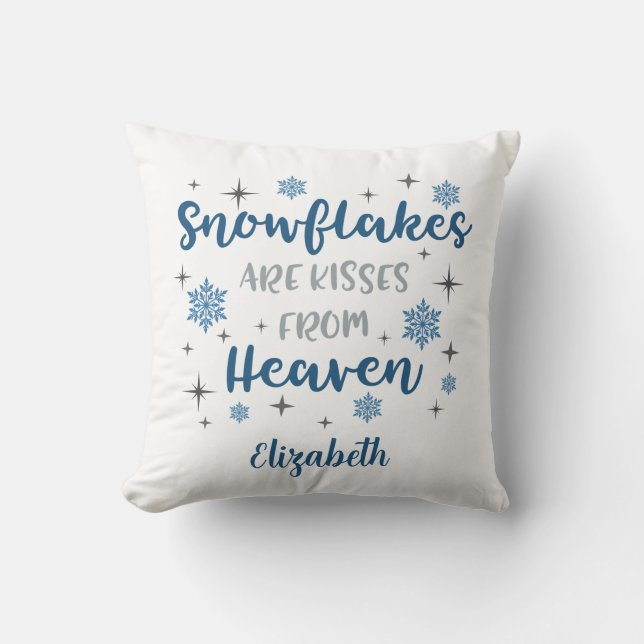 Cojín Decorativo Los copos de nieve personalizados son besos del ci (Anverso)