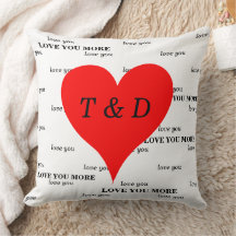 Los corazones rojos te aman más monograma