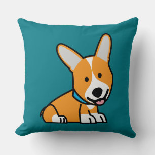 Cojín Decorativo Los Corgis del Corgi persiguen el Pembroke feliz