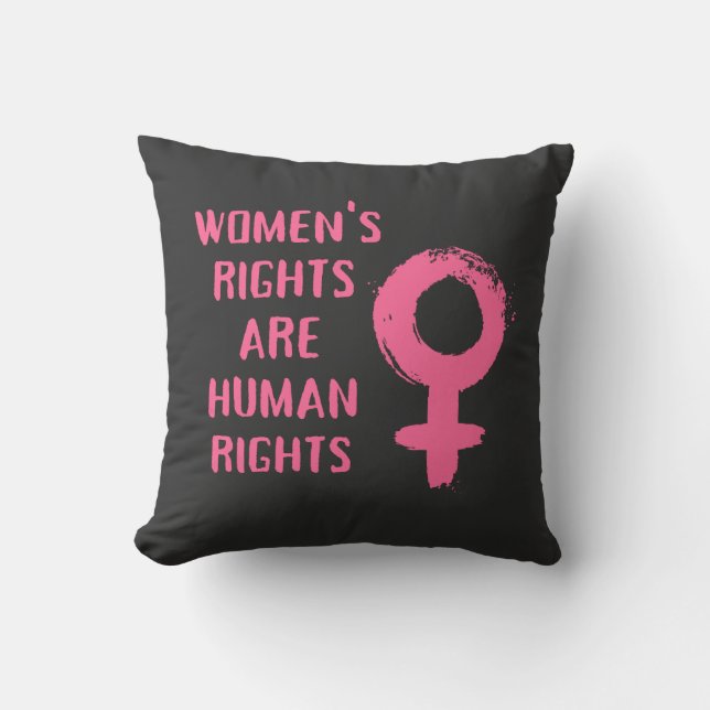 Cojín Decorativo Los derechos de la mujer son derechos humanos (Anverso)