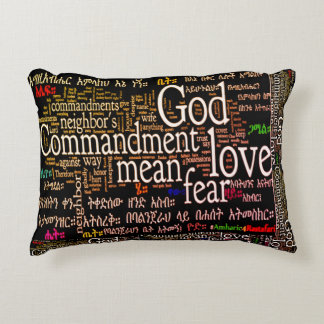 Cojín Decorativo Los Diez Mandamientos En Pillow Amárico 16" x 12"
