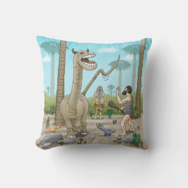 Cojín Decorativo Los dinosaurios se encuentran con la edad de piedr