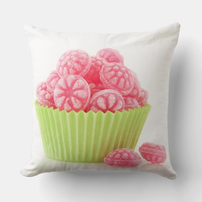 Cojín Decorativo Los dulces sabrosos del caramelo de la frambuesa (Anverso)