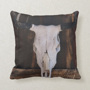 Cojín Decorativo Los E.E.U.U., Arizona. Cráneo en una pared de la