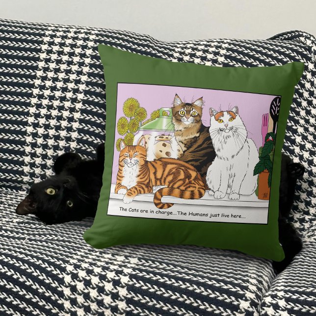 Cojín Decorativo Los gatos están a cargo (Subido por el creador)