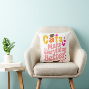 Cojín Decorativo Los gatos mejoran todo