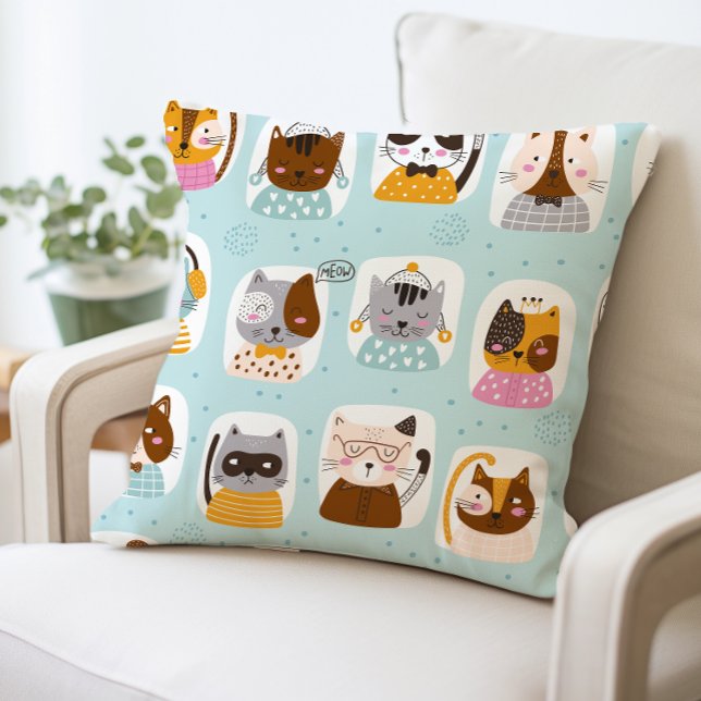 Cojín Decorativo Los gatos Personalizados, la almohada, los rostros (Subido por el creador)