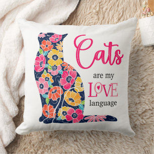Cojín Decorativo Los gatos son mi lenguaje del AMOR