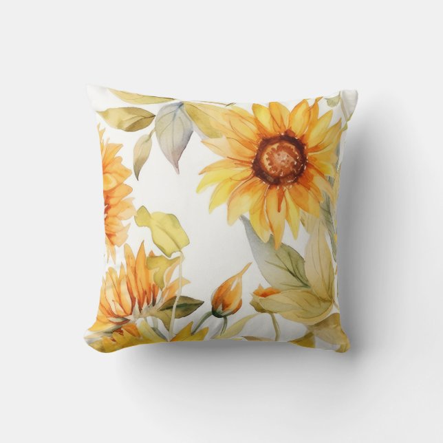 Cojín Decorativo Los girasoles en flor (Anverso)