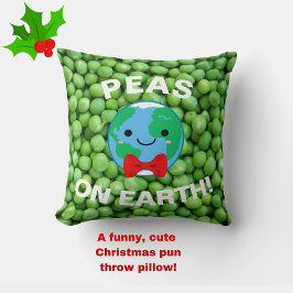 Cojín Decorativo Los graciosos Navidades verdes de Punny "Peas en l