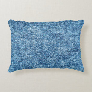 Cojín Decorativo Los jeans con ácido lavan el azul. Fondo de densid