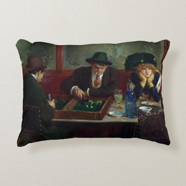 Cojín Decorativo Los jugadores del backgammon (Anverso)