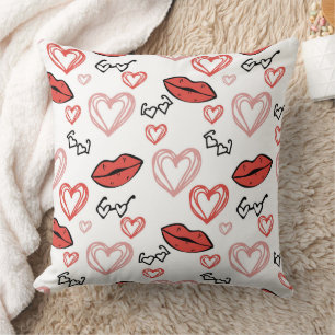 Cojín Decorativo Los labios, corazones y gafas de sol de los Día de