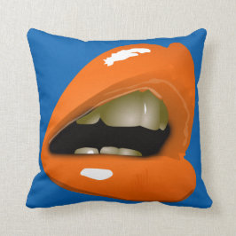 Cojín Decorativo Los labios de la mujer en el Naranja Pillow