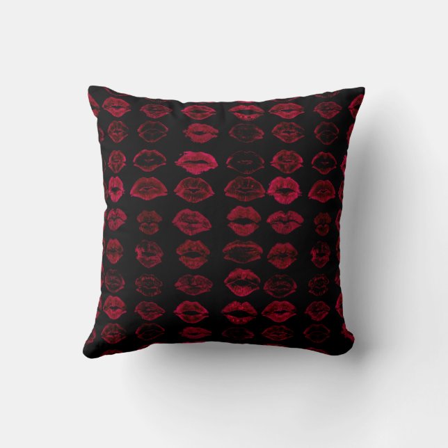 Cojín Decorativo Los labios rojos de la noche de moda (Reverso)
