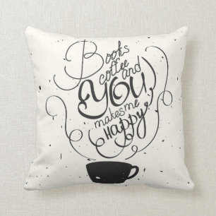 Cojín Decorativo Los libros café y usted me hacen feliz