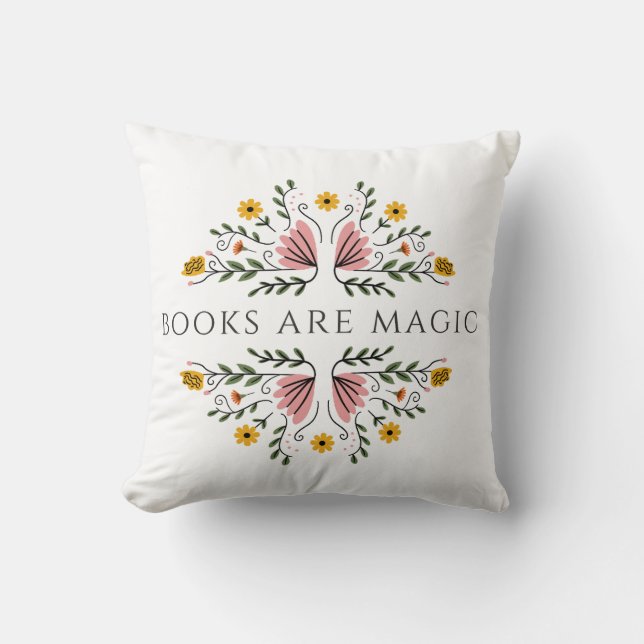 Cojín Decorativo Los libros son mágicos (Anverso)