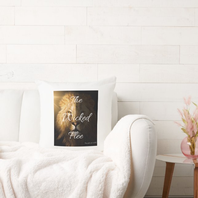 Cojín Decorativo Los malvados proverbios de la huida 28:1 KJV (Sofá)