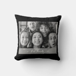 Cojín Decorativo Los mejores amigos foto en blanco y negro