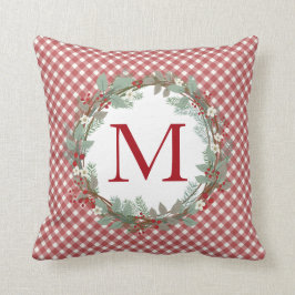 Cojín Decorativo Los Navidades de Rustic Farmhouse iniciales Red Gi