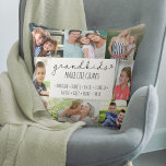 Cojín Decorativo Los nietos hacen la foto de Life Grand 8 personali<br><div class="desc">Añade todos los nombres de los nietos a esta almohada de fotos personalizado. "Los nietos hacen la vida grandiosa" está escrito en tipografía casual escrita a mano y delgada. La plantilla de fotos está lista para que añadas los nombres de los nietos y 8 de tus fotos favoritas, que se...</div>