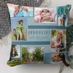 Cojín Decorativo Los nietos hacen que la vida sea grande 8 Collages<br><div class="desc">Elegante almohada arrojada con collage de fotos personalizados y cita para abuelos. El diseño está impreso a ambos lados de la almohada y cuenta con 8 fotografías propias. La cita está escrita a mano y dice "Los nietos hacen la vida grandiosa". La plantilla de fotos está configurada para que añadas...</div>