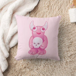 Cojín Decorativo Los niños del Gótico Creepe Cute Demon Pink Skull