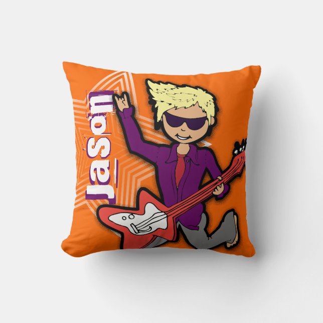 Cojín Decorativo Los niños nombran al muchacho rockstar de la (Anverso)