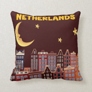 Cojín Decorativo Los Países Bajos en la noche