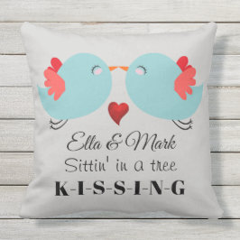 Cojín Decorativo Los pájaros que se besaban lindos personalizaron