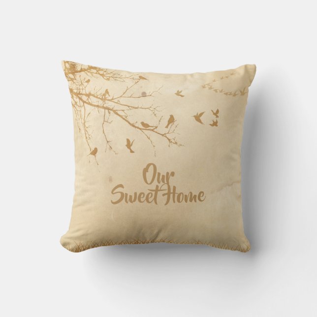 Cojín Decorativo Los pájaros se dirigen el árbol (Anverso)