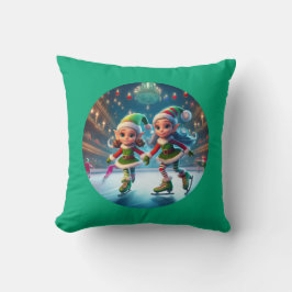 Cojín Decorativo Los pequeños ayudantes de Santa Ana patinan en el