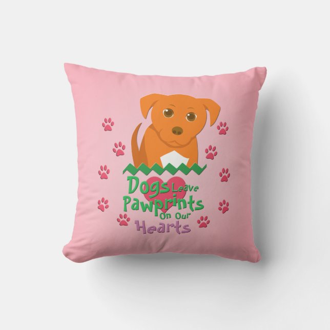 Cojín Decorativo Los perros dejan huellas (Anverso)