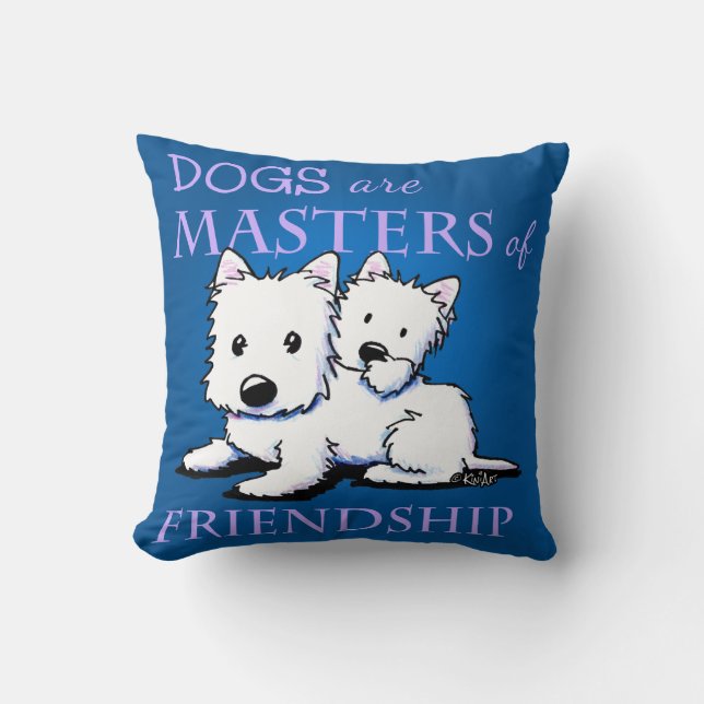 Cojín Decorativo LOS PERROS SON... Amistad KiniArt Pillow (Anverso)