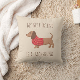 Cojín Decorativo Los perros son mi gente favorita Dachshund Sausage