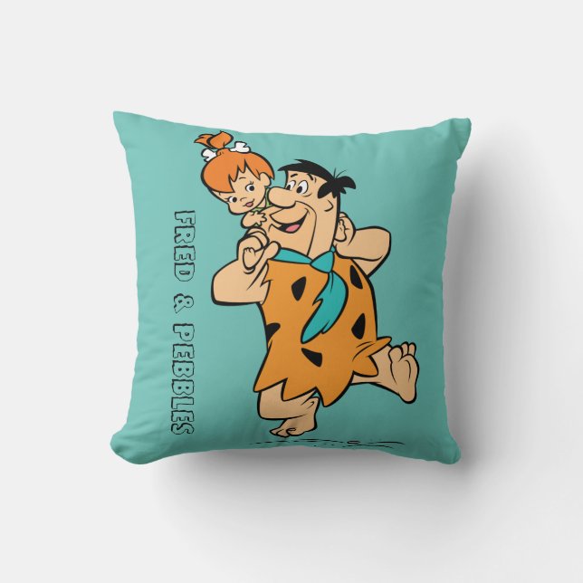Cojín Decorativo Los Picapiedra | Fred y Pebbles Flintstone (Anverso)