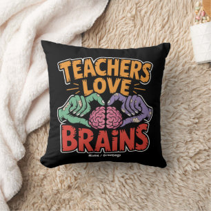 Cojín Decorativo Los profesores aman los cerebros Zombie Manos Cora