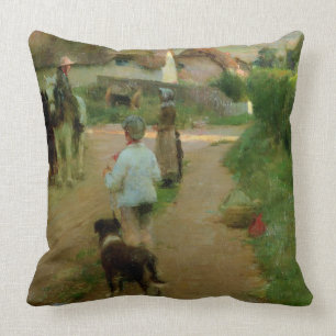 Cojín Decorativo Los rezagados, 1888 (aceite en lona)