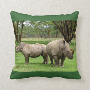 Cojín Decorativo Los rinocerontes blancos safari africanos aman el 