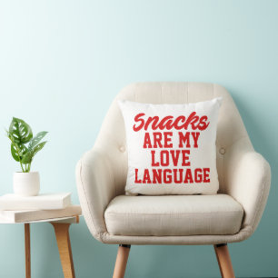 Cojín Decorativo Los snacks son mi idioma del amor