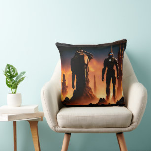 Cojín Decorativo Los Titanes de Arkeros Arte Conceptual de IA por X