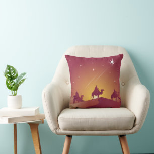Cojín Decorativo Los tres reyes que siguen el tema de los Navidades