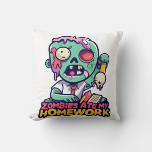 Cojín Decorativo Los zombies se comieron mi tarea