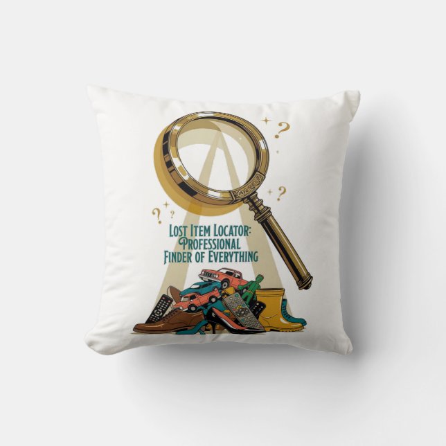 Cojín Decorativo Lost Item Locator T Shirt, Professional Finder Mug (Anverso)