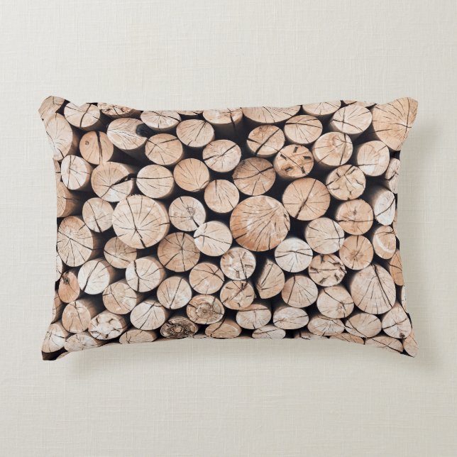 Cojín Decorativo Lote de madera marrón (Anverso)