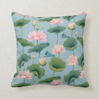 Cojín Decorativo Loto estilo Chinoiserie y libélula