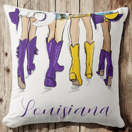 Cojín Decorativo Louisiana Ladies Moda Cowboy Boot Purple Yellow
