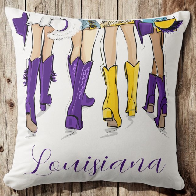 Cojín Decorativo Louisiana Ladies Moda Cowboy Boot Purple Yellow (Subido por el creador)