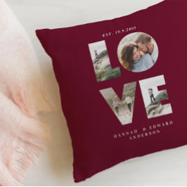 Cojín Decorativo Love 4 photo simple modern personalised burgundy