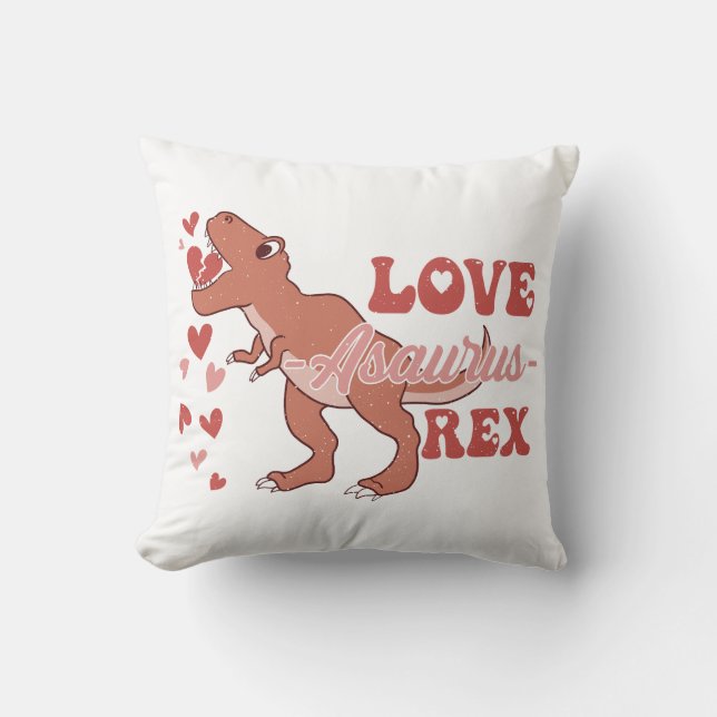 Cojín Decorativo Love-Asaurus Rex Funny (Anverso)